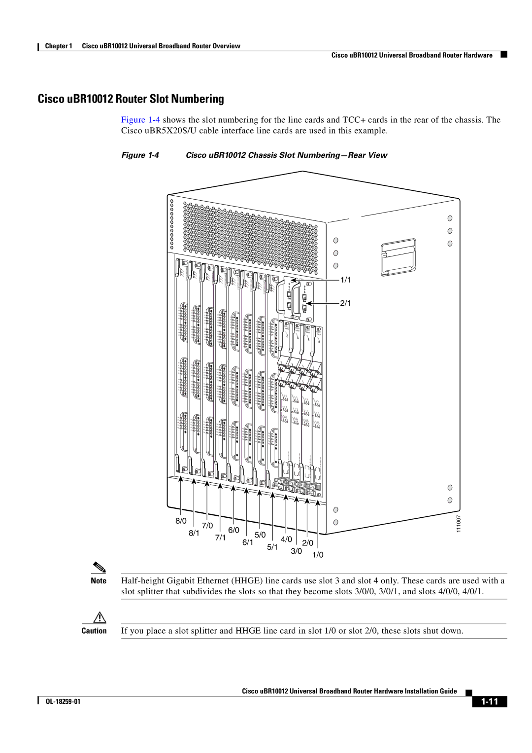 Cisco Systems manual Cisco uBR10012 Router Slot Numbering, US6 