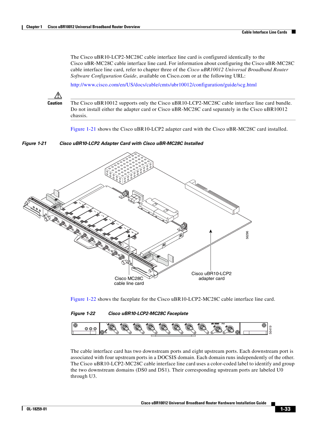 Cisco Systems Cisco uBR10012 manual Cisco uBR10-LCP2-MC28C Faceplate 