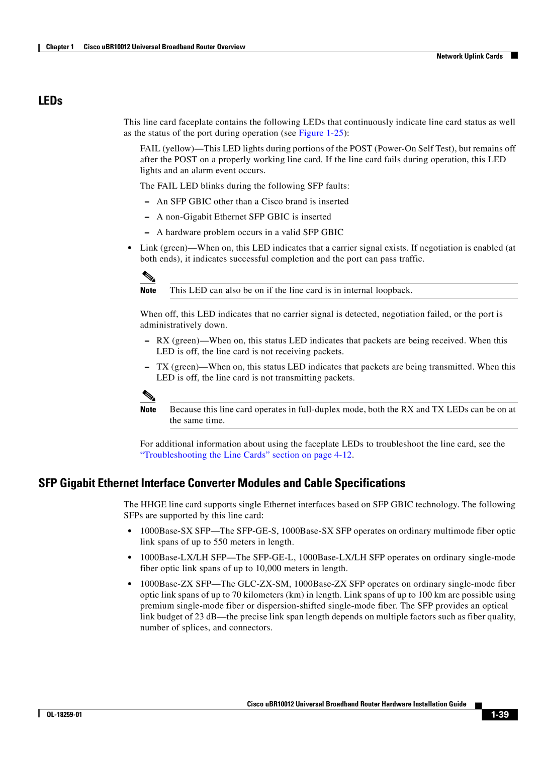 Cisco Systems Cisco uBR10012 manual LEDs 