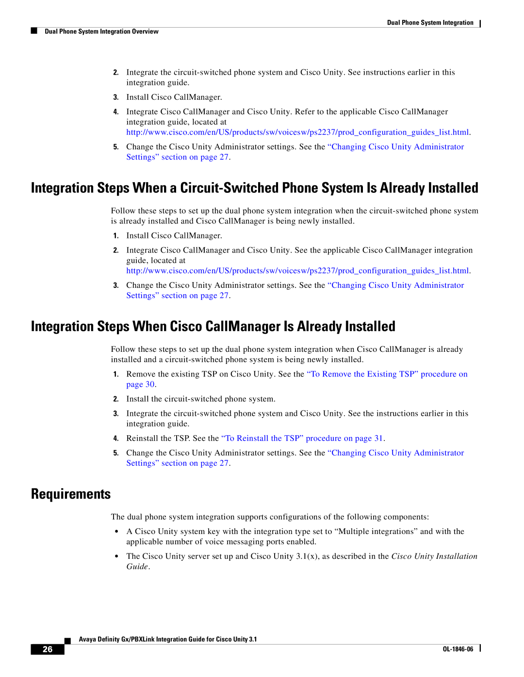 Cisco Systems Cisco Unity 3.1 manual Reinstall the TSP. See the To Reinstall the TSP procedure on 