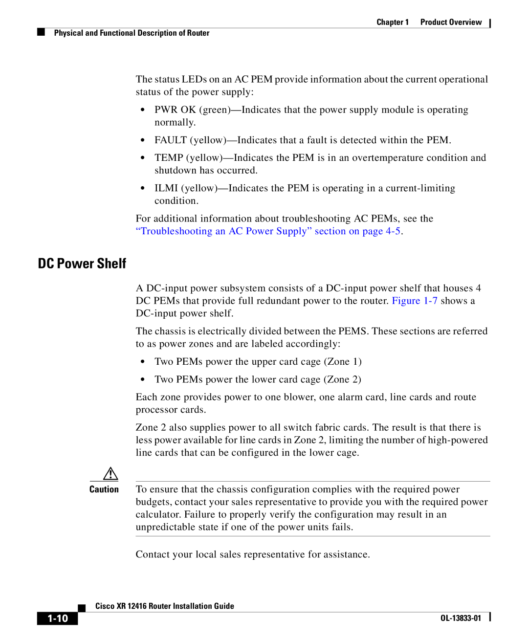 Cisco Systems Cisco XR 12416 manual DC Power Shelf 