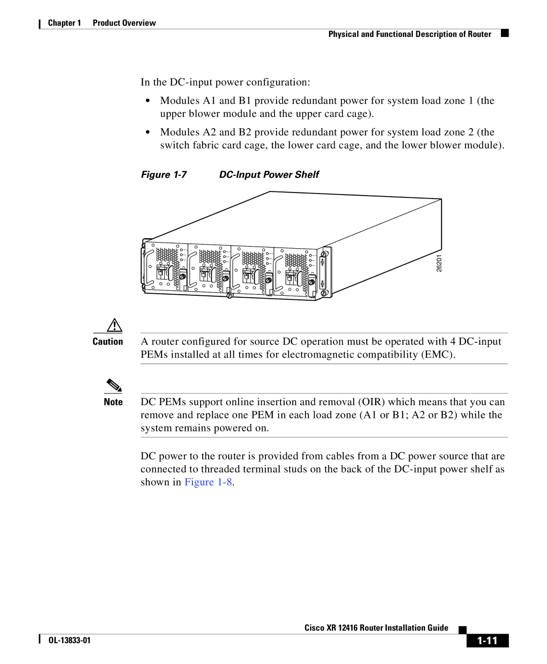 Cisco Systems Cisco XR 12416 manual DC-Input Power Shelf 