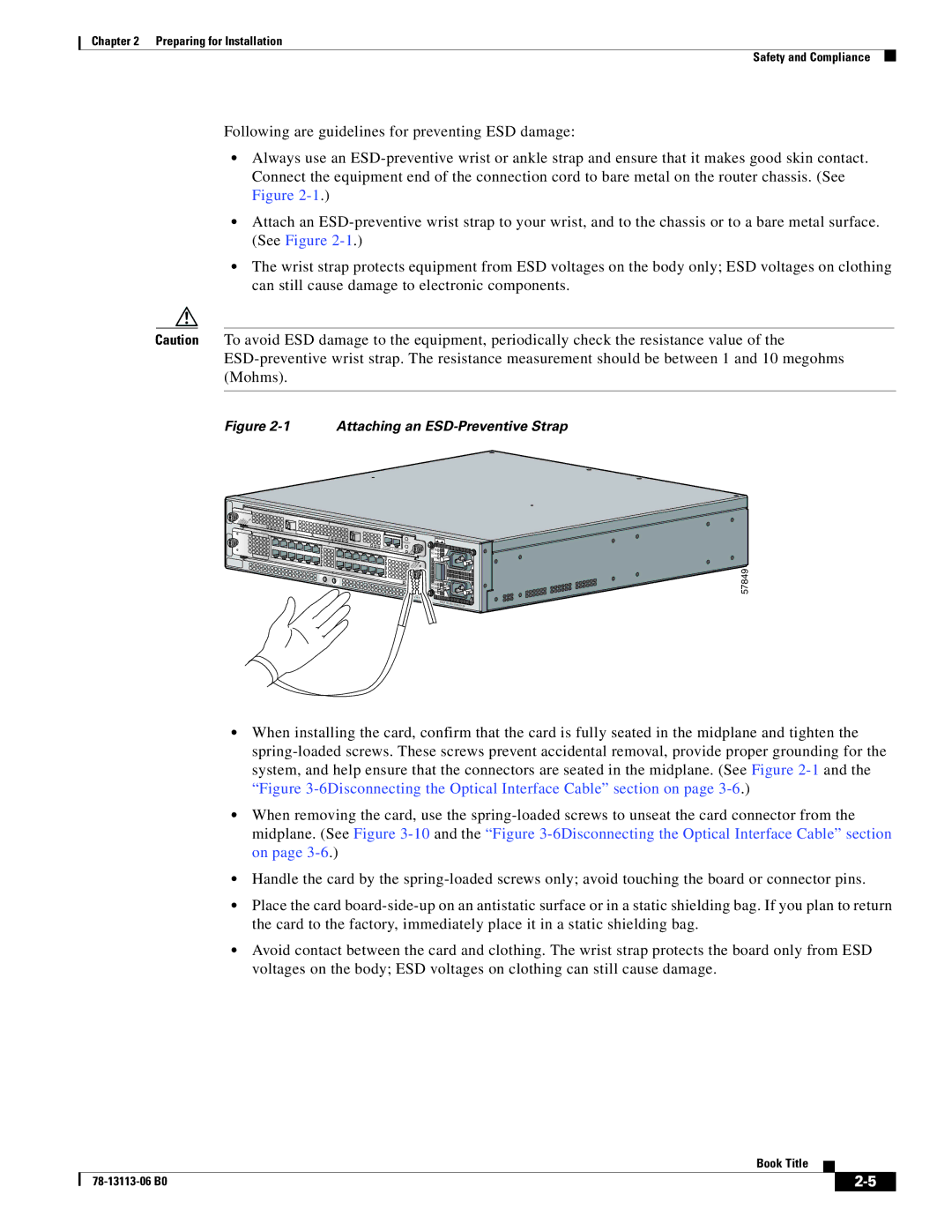 Cisco Systems CISCO10720 manual Attaching an ESD-Preventive Strap 