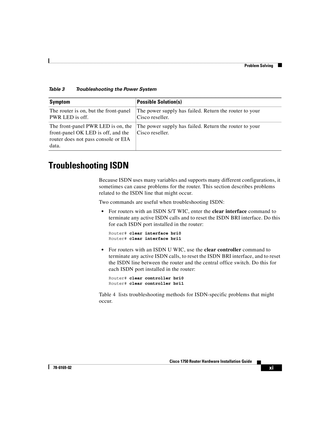 Cisco Systems CISCO1750 manual Troubleshooting Isdn 