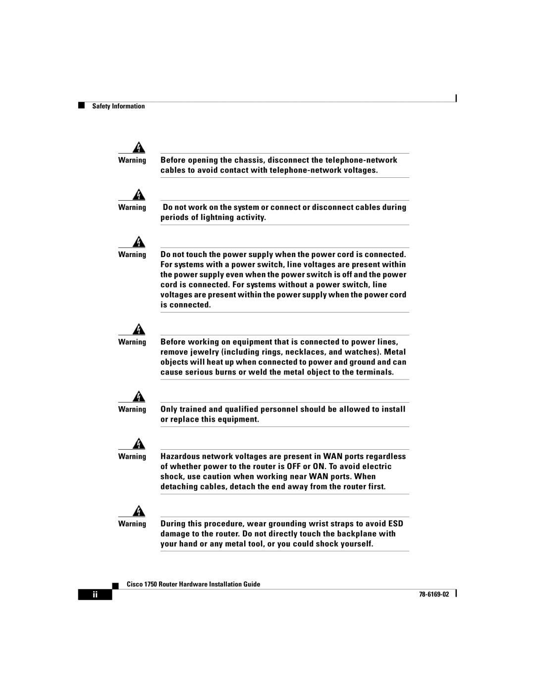 Cisco Systems CISCO1750 manual 