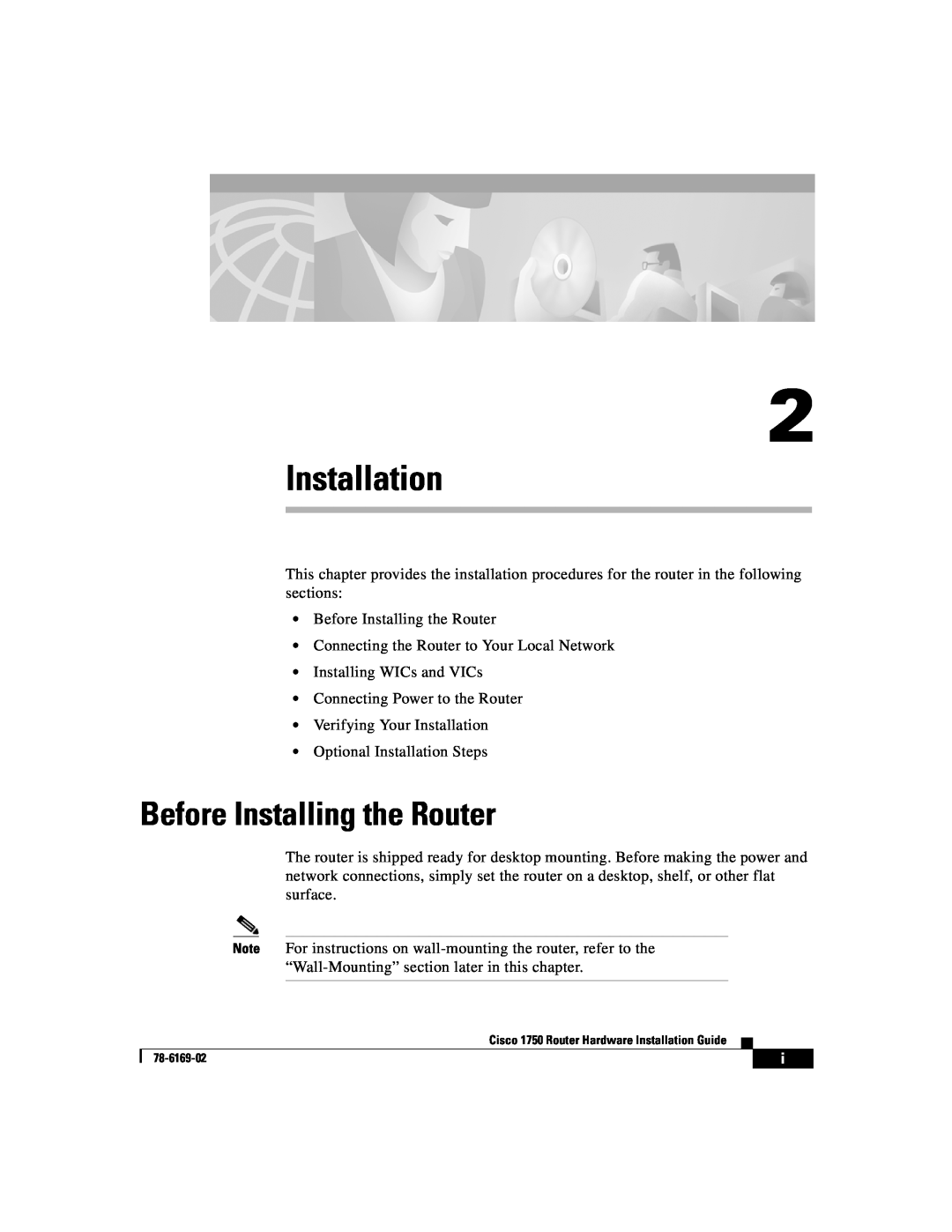 Cisco Systems CISCO1750 manual Installation, Before Installing the Router 