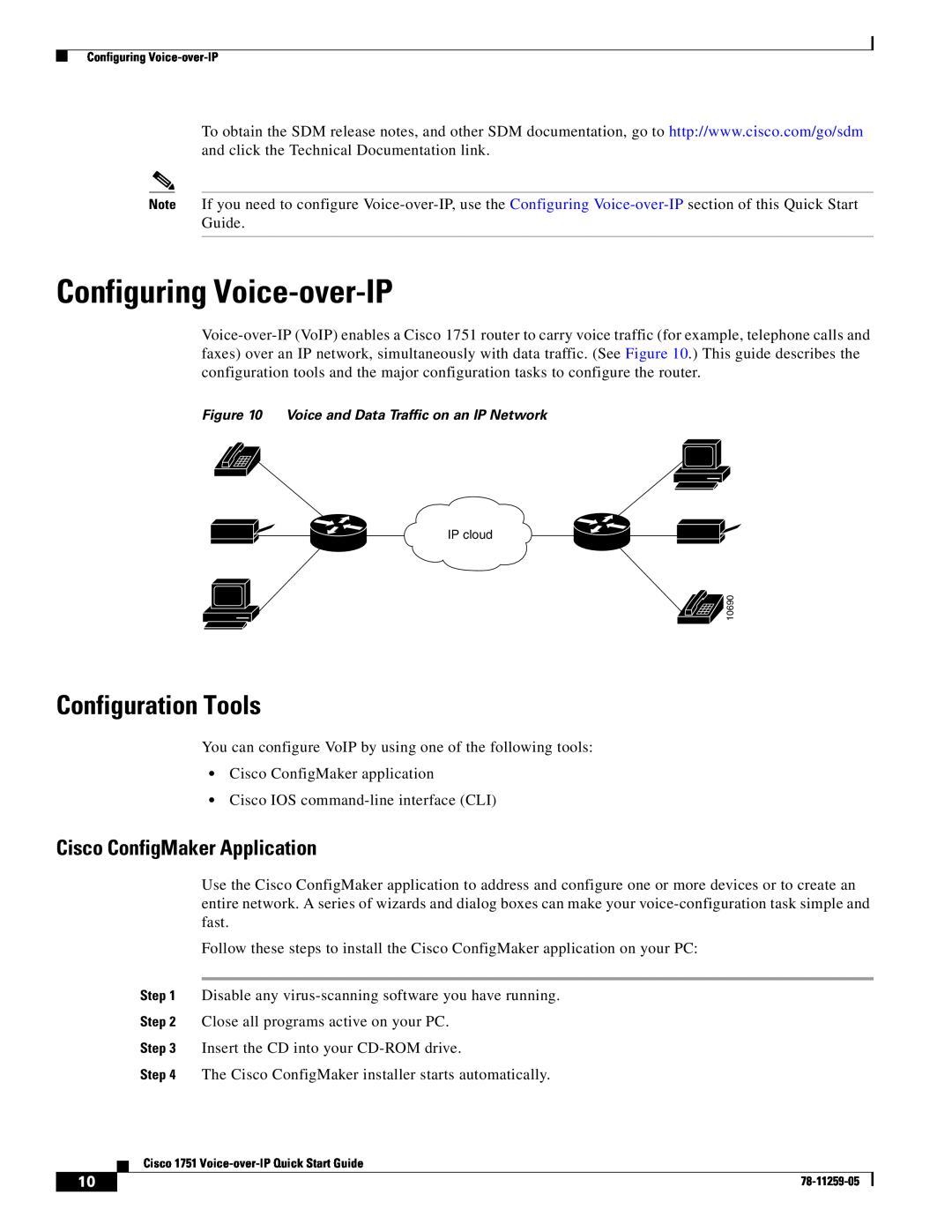 Cisco Systems CISCO1751 quick start Configuring Voice-over-IP, Configuration Tools, Cisco ConfigMaker Application 