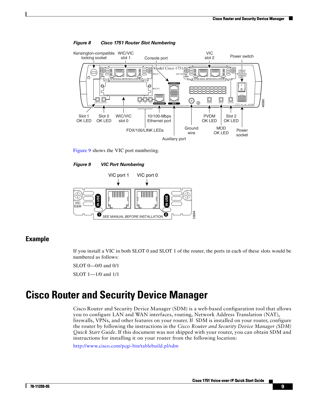 Cisco Systems CISCO1751 quick start Cisco Router and Security Device Manager, Example 