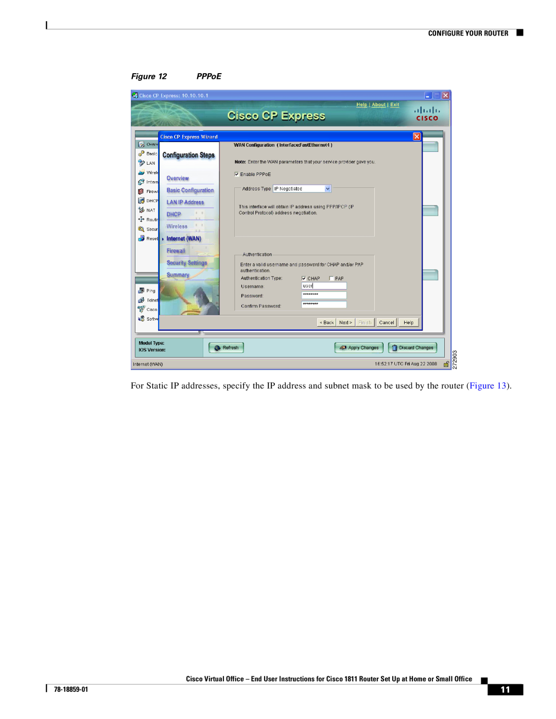Cisco Systems CISCO1811 manual PPPoE 