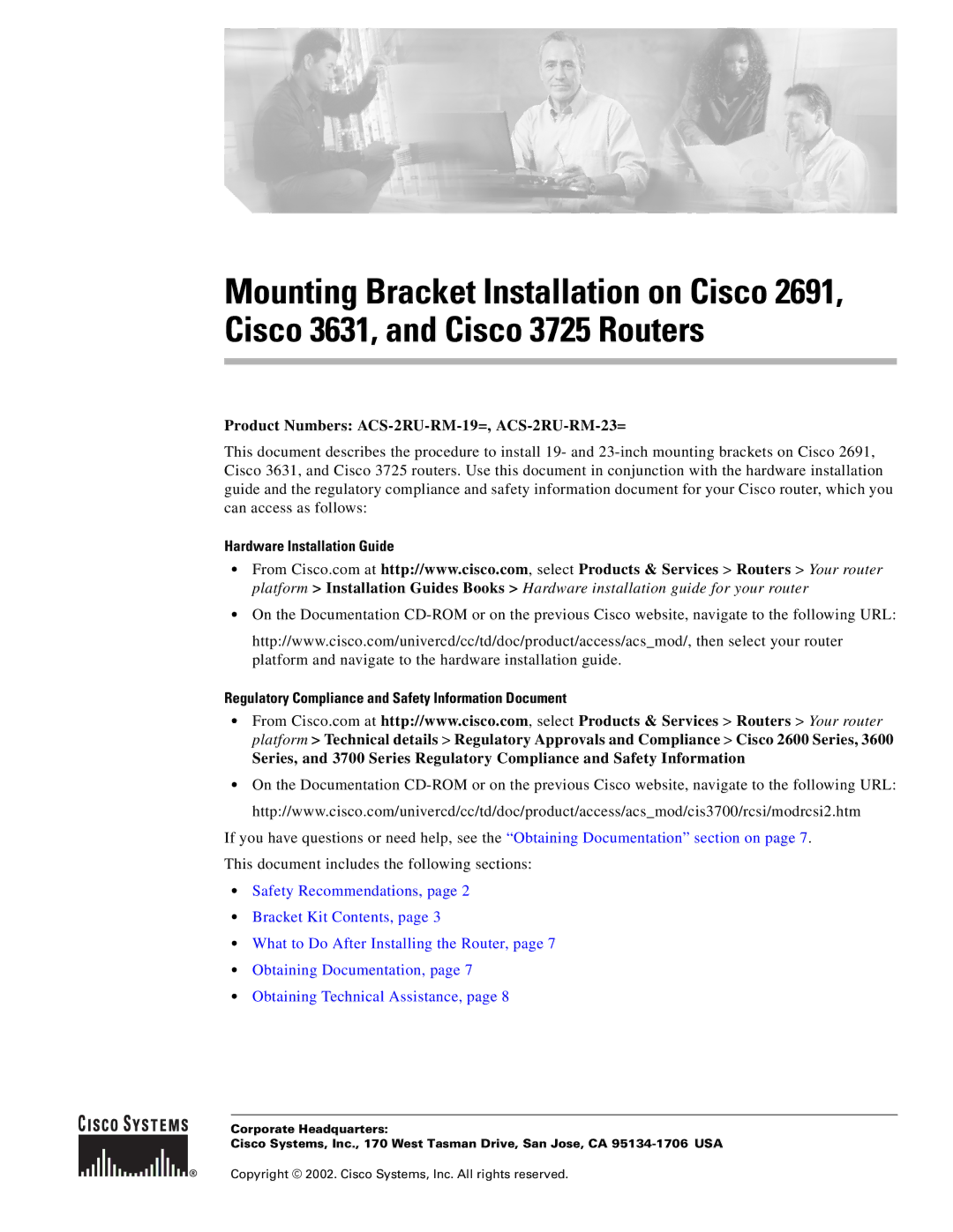 Cisco Systems CISCO3725, CISCO2691 manual Hardware Installation Guide 