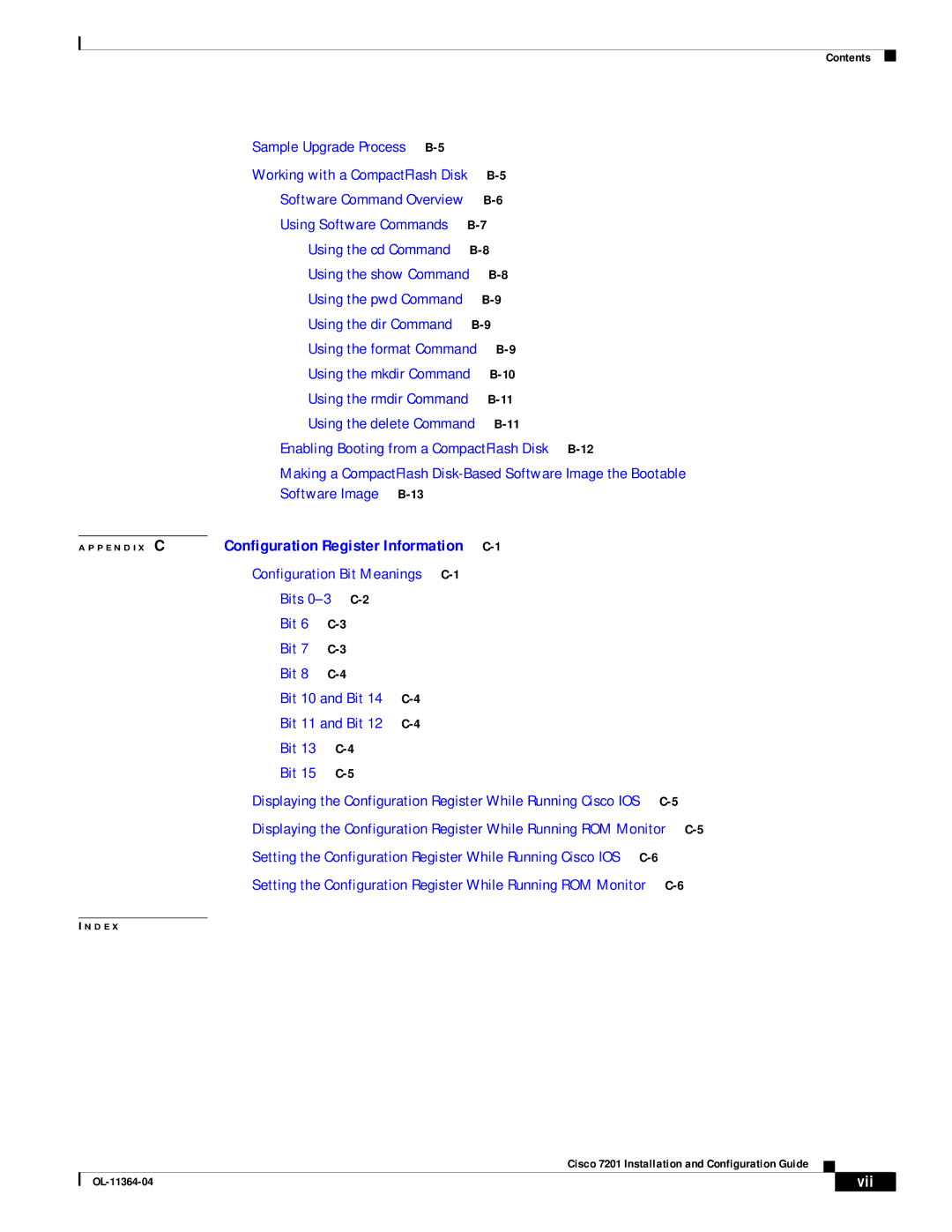 Cisco Systems CISCO7201 manual Bits 0-3 C-2 