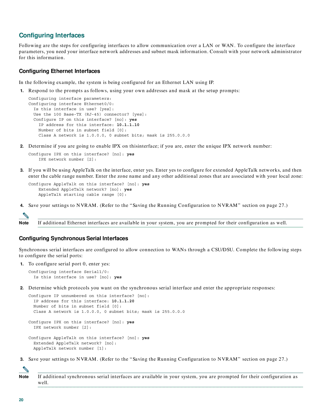 Cisco Systems CISCO7206 quick start Configuring Interfaces, Configuring Ethernet Interfaces 