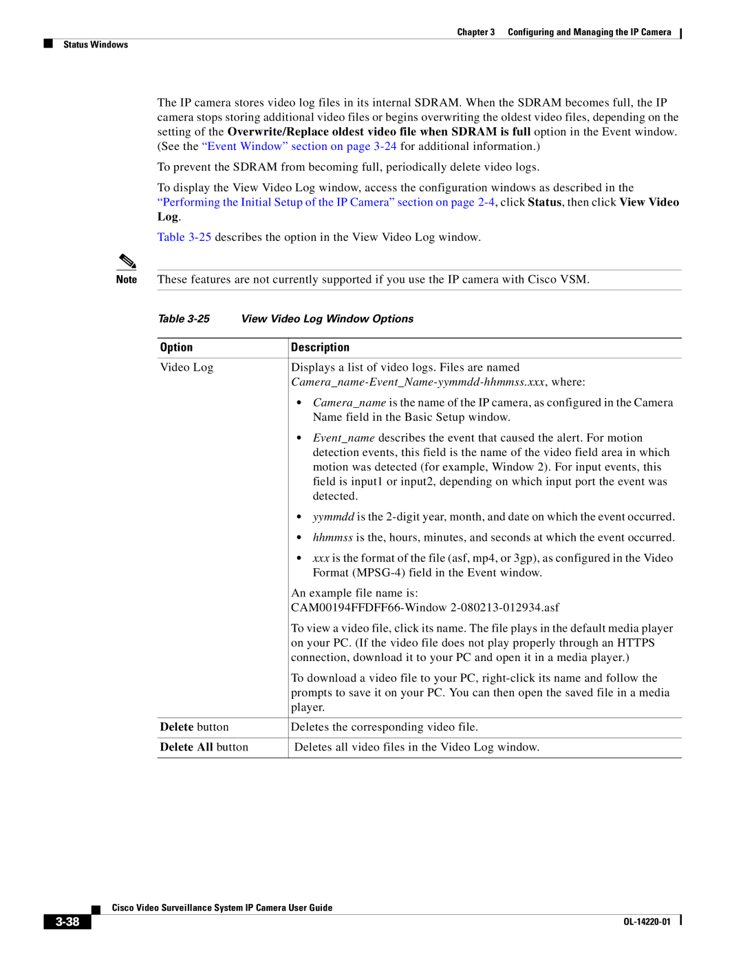 Cisco Systems CIVS-IPC-2500 manual Delete button, Delete All button 