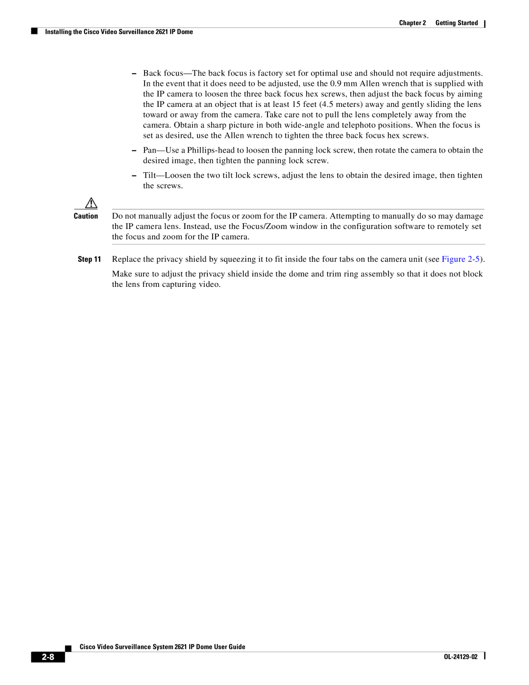 Cisco Systems CIVS-IPC-2621V manual Cisco Video Surveillance System 2621 IP Dome User Guide 