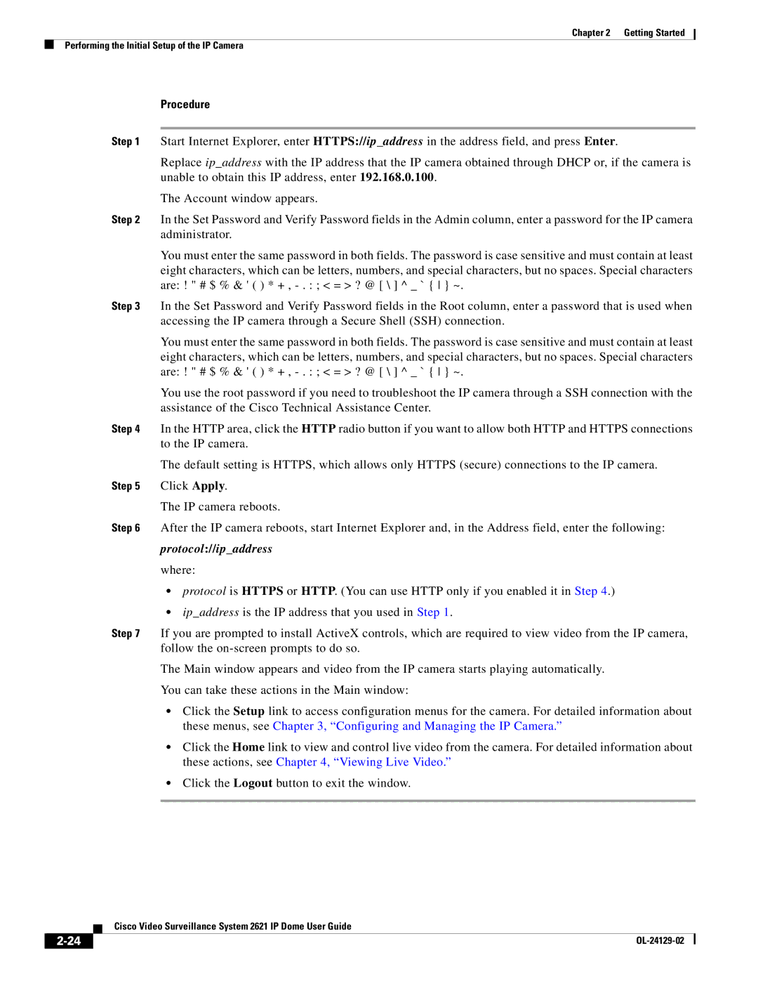 Cisco Systems CIVS-IPC-2621V manual Protocol//ipaddress 