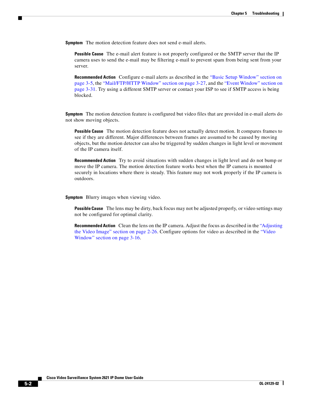 Cisco Systems CIVS-IPC-2621V manual Troubleshooting 