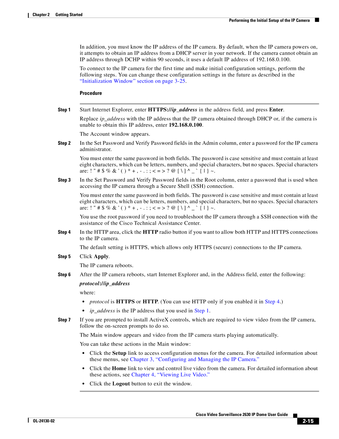 Cisco Systems CIVS-IPC-2630V manual Protocol//ipaddress 