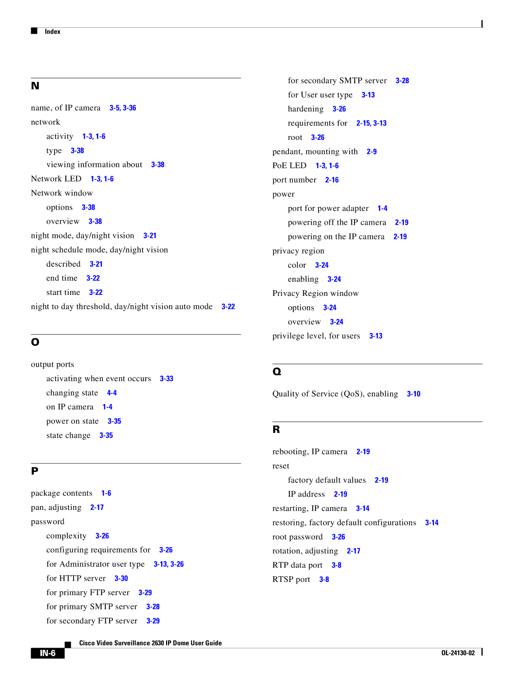 Cisco Systems CIVS-IPC-2630V manual Options Overview, IN-6 