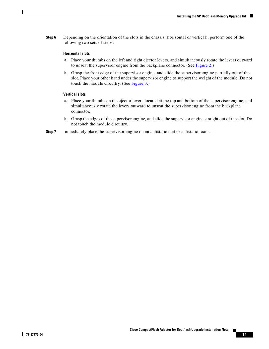 Cisco Systems CompactFlash Adapter manual Horizontal slots 