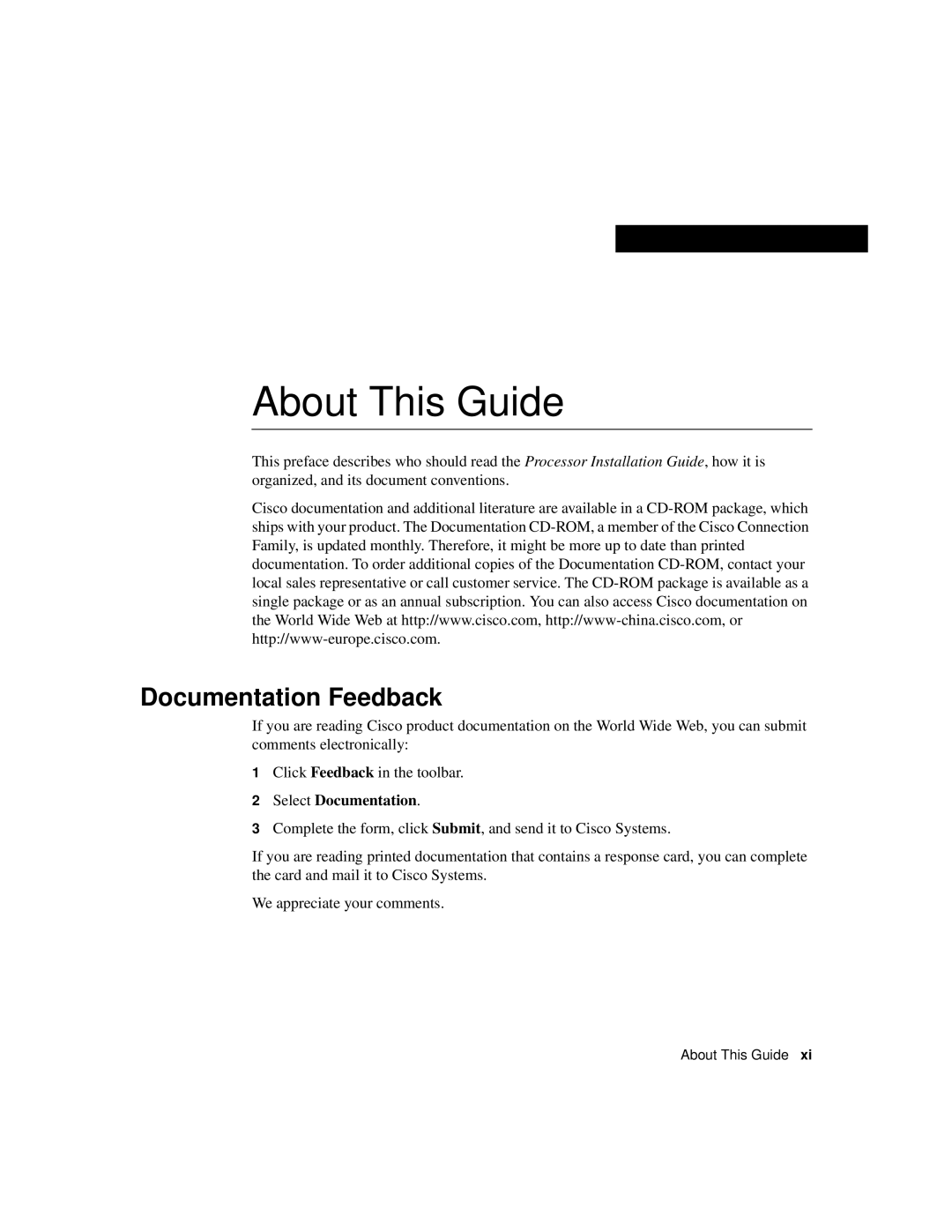 Cisco Systems Computer Accessories manual Documentation Feedback, About This Guide, Select Documentation 