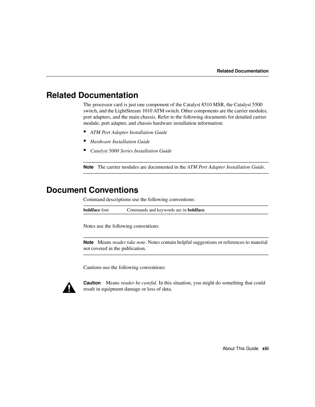 Cisco Systems Computer Accessories manual Related Documentation, Document Conventions 