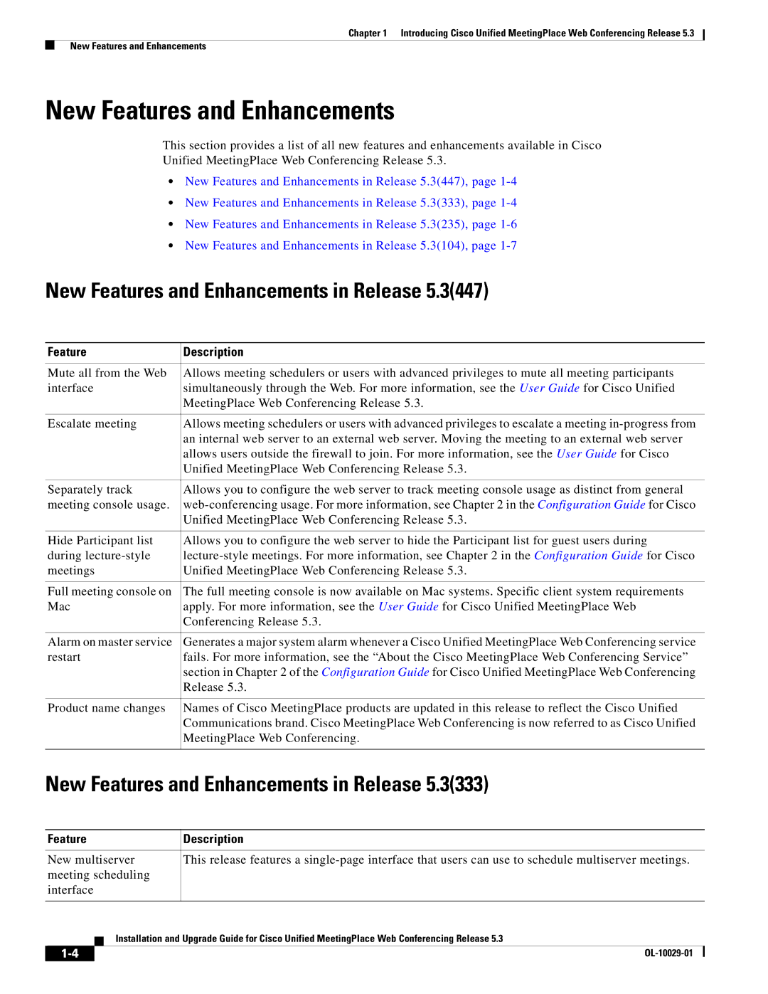 Cisco Systems Conference Phone manual New Features and Enhancements in Release, Feature Description 