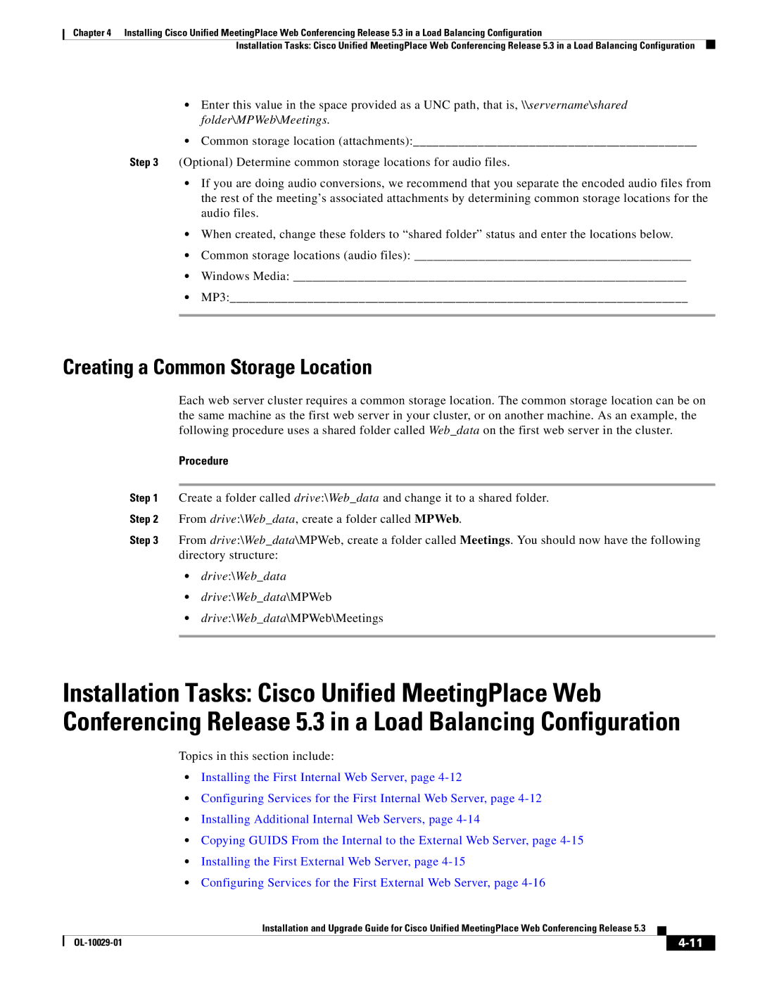 Cisco Systems Conference Phone manual Creating a Common Storage Location 