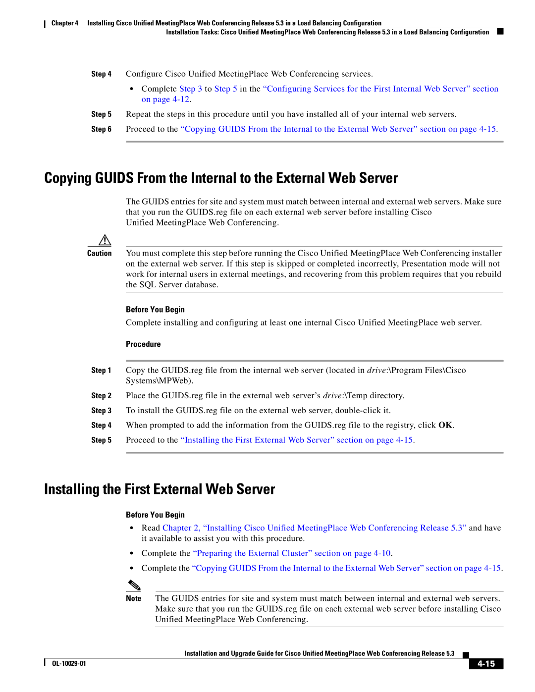 Cisco Systems Conference Phone manual Copying Guids From the Internal to the External Web Server 