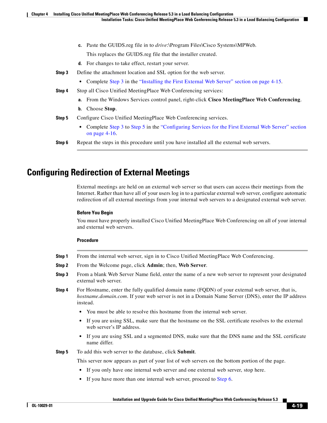 Cisco Systems Conference Phone manual Configuring Redirection of External Meetings 