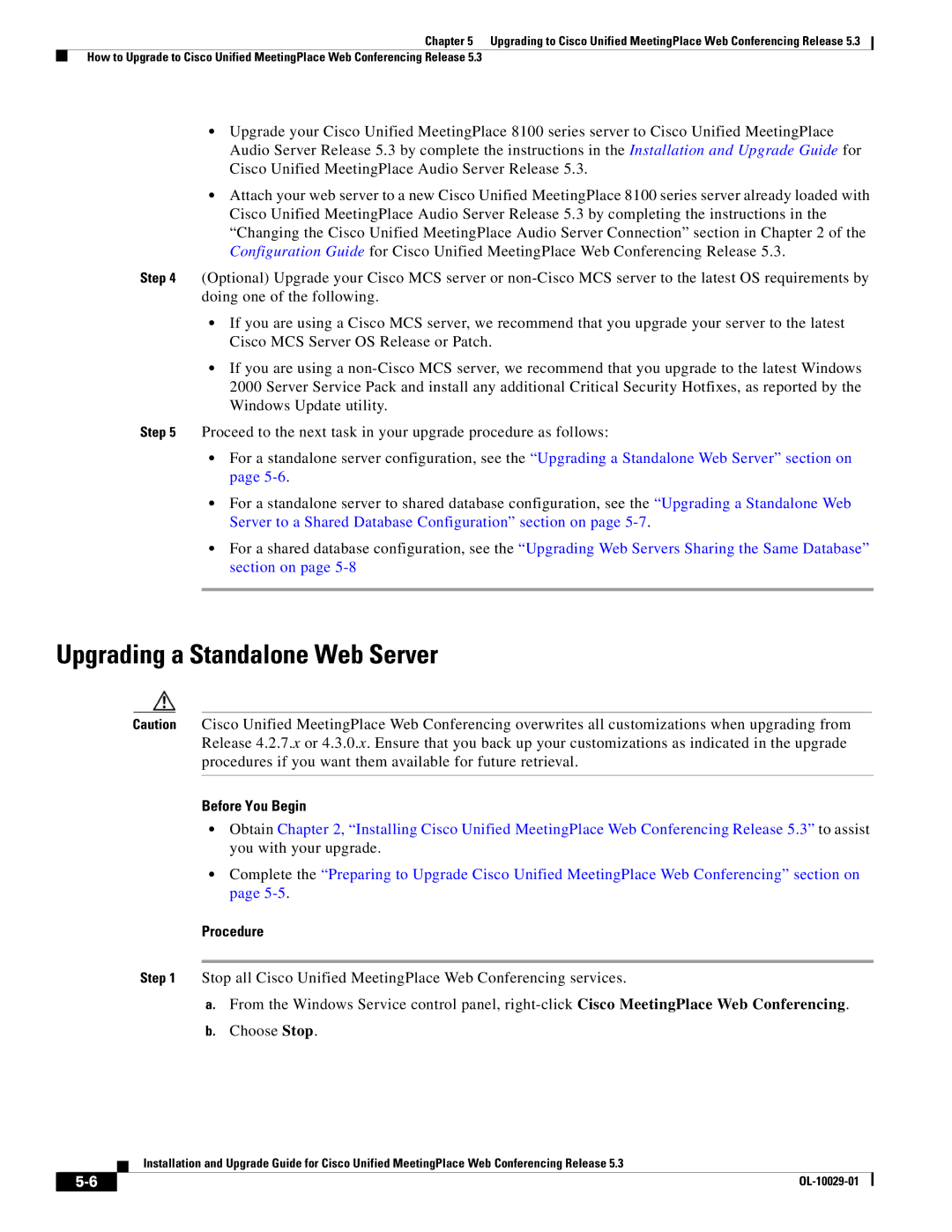 Cisco Systems Conference Phone manual Upgrading a Standalone Web Server 