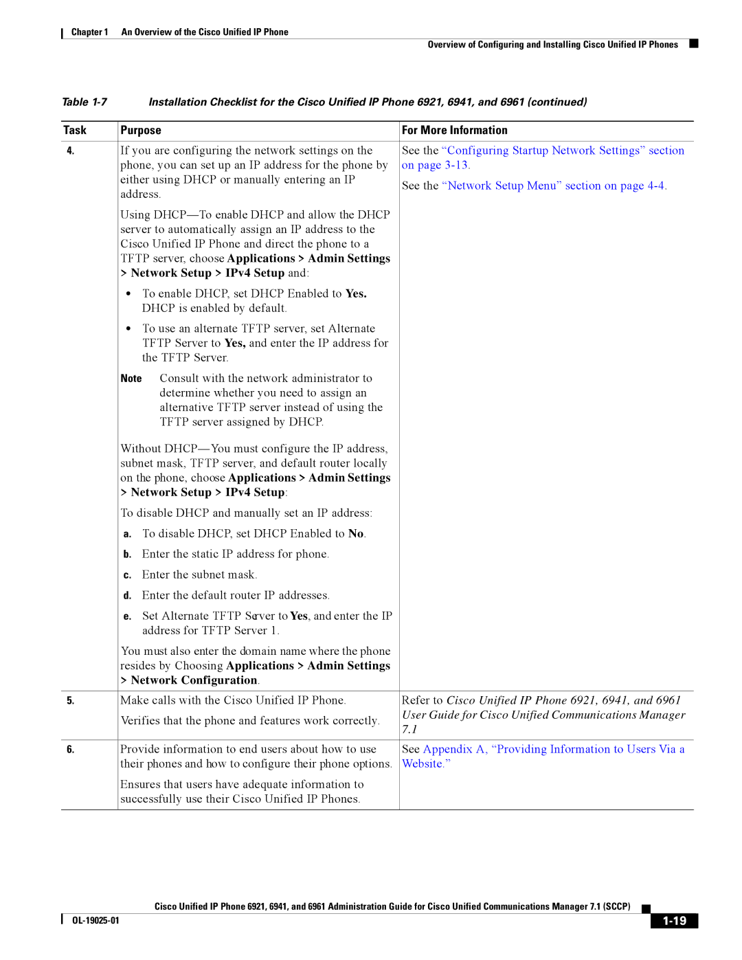 Cisco Systems CP6921CK9 manual Network Setup IPv4 Setup, Refer to Cisco Unified IP Phone 6921, 6941 