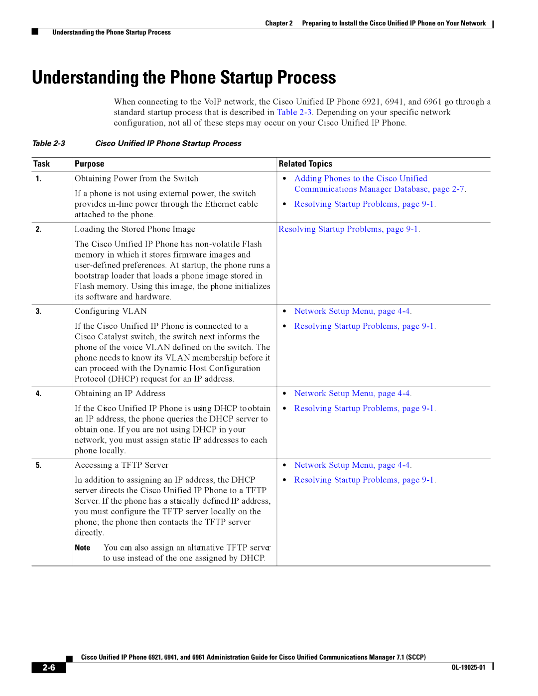 Cisco Systems CP6921CK9 Understanding the Phone Startup Process, Purpose Related Topics, Communications Manager Database 