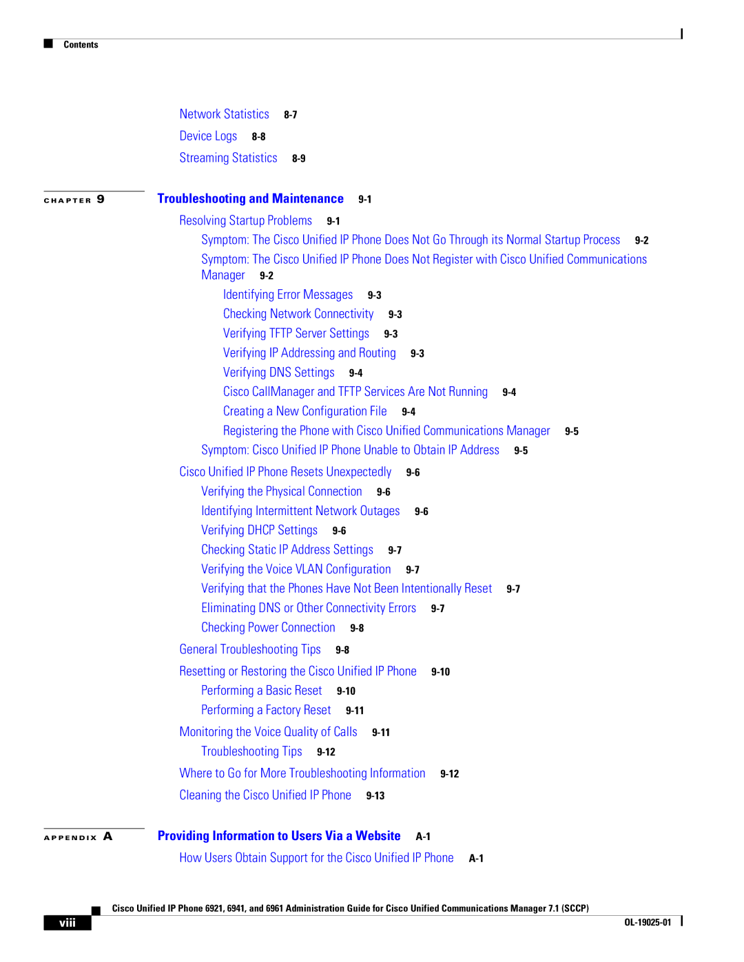 Cisco Systems CP6921CK9 manual Troubleshooting and Maintenance 