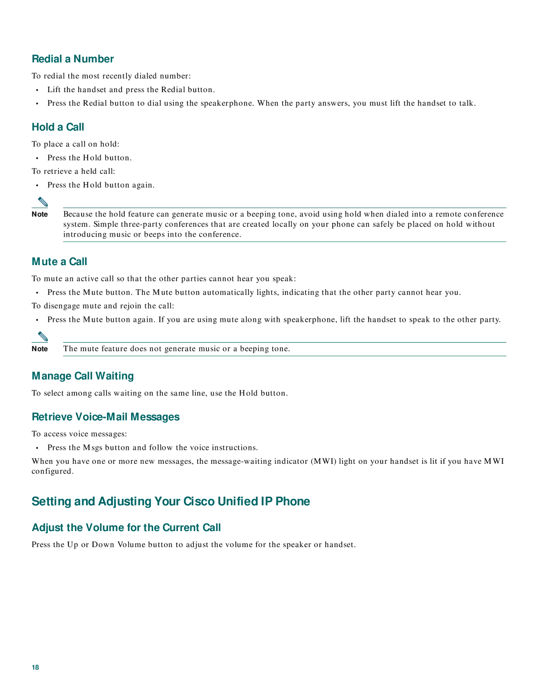 Cisco Systems CP7910GRF manual Setting and Adjusting Your Cisco Unified IP Phone 