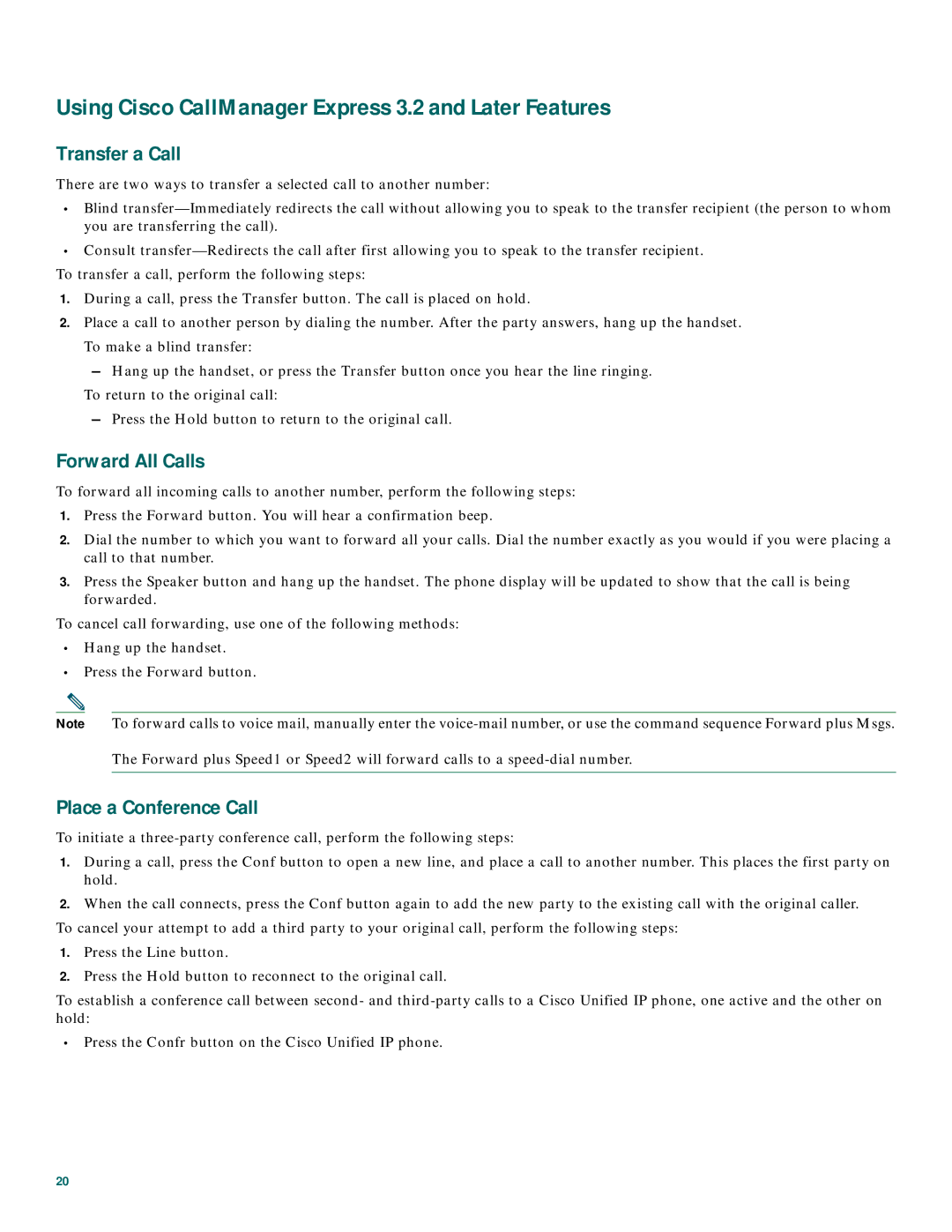 Cisco Systems CP7910GRF manual Using Cisco CallManager Express 3.2 and Later Features 