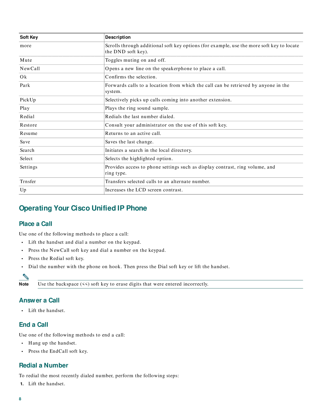 Cisco Systems CP7910GRF manual Operating Your Cisco Unified IP Phone 