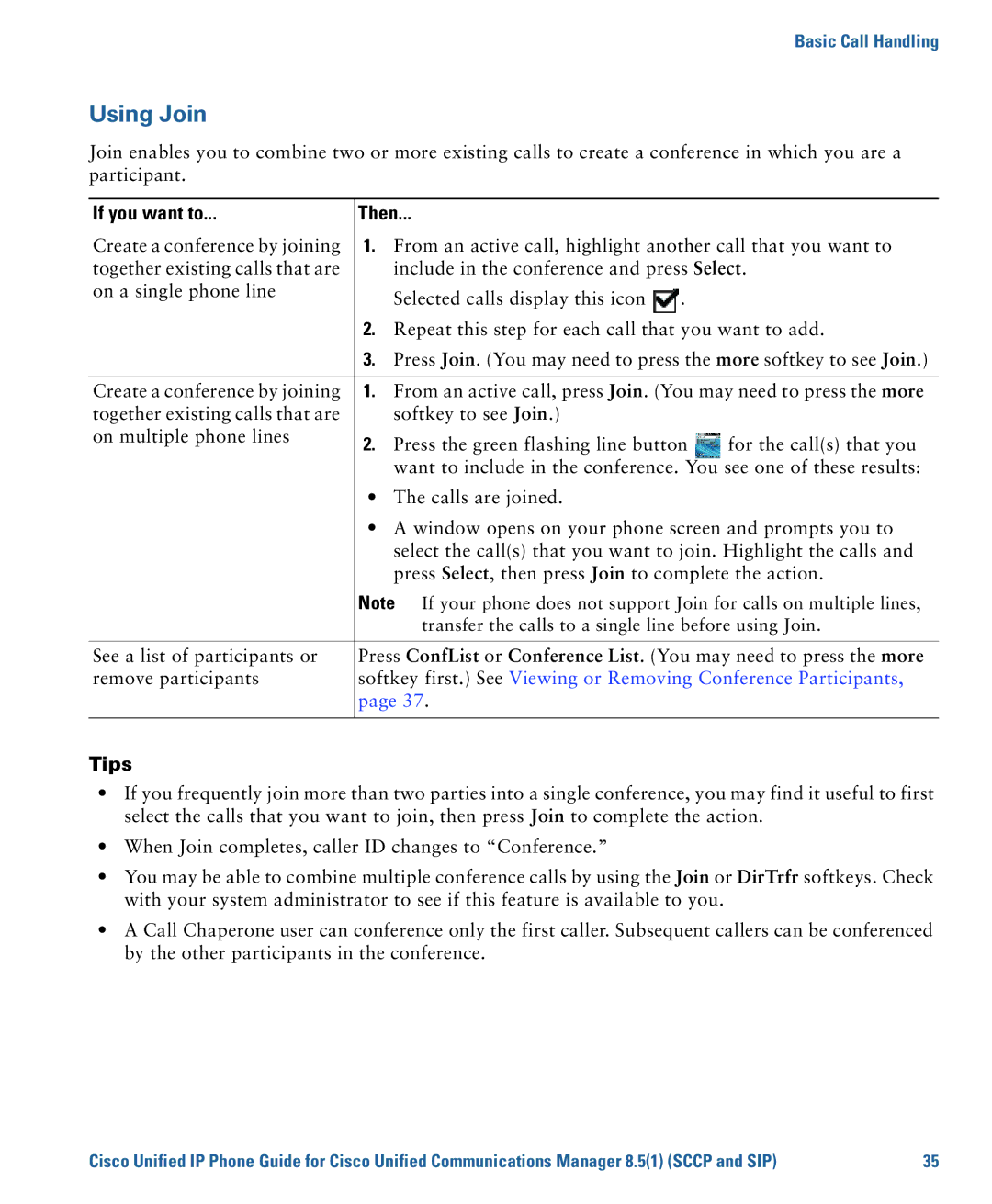 Cisco Systems CP7945G manual Using Join 