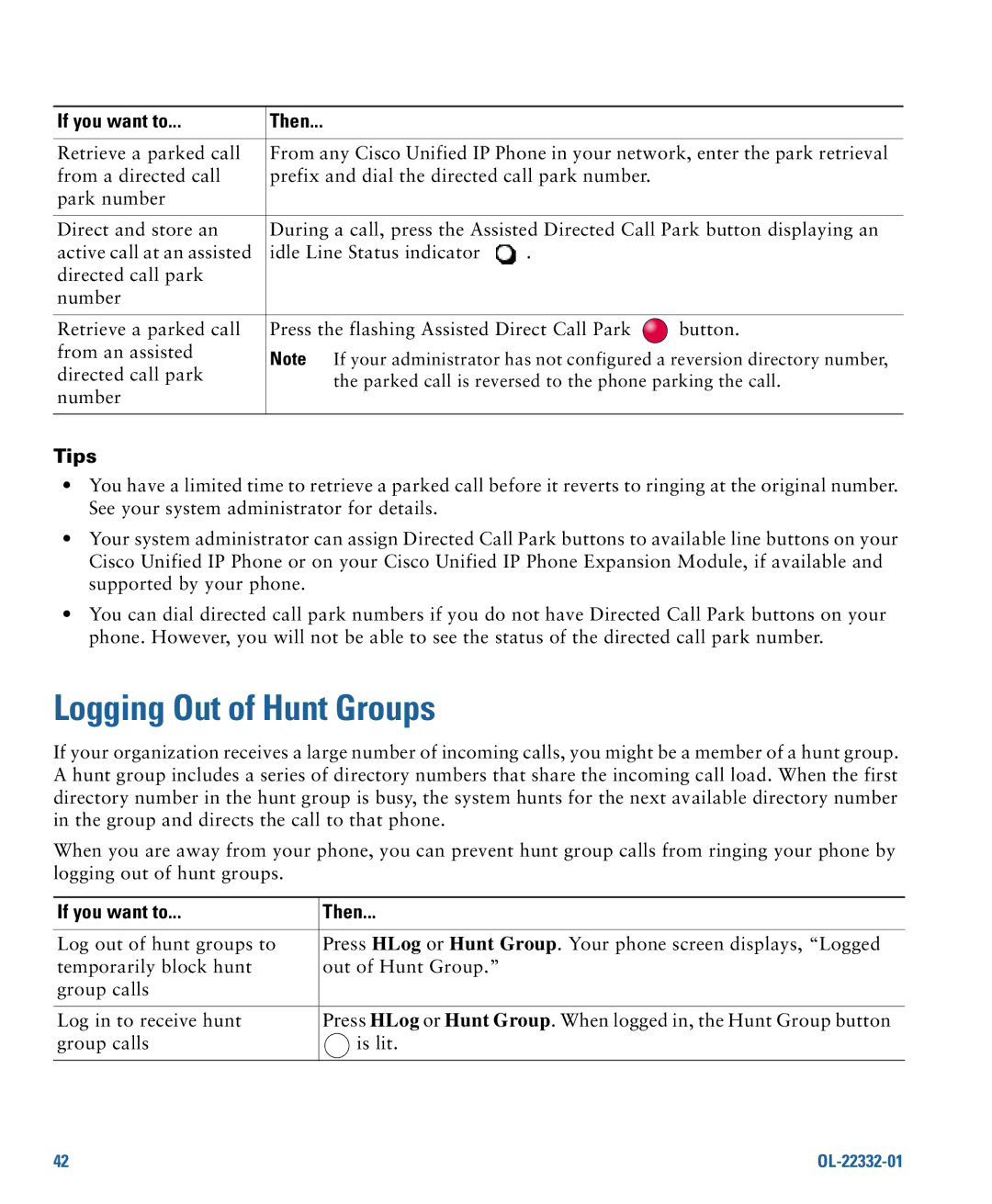 Cisco Systems CP7945G manual Logging Out of Hunt Groups 