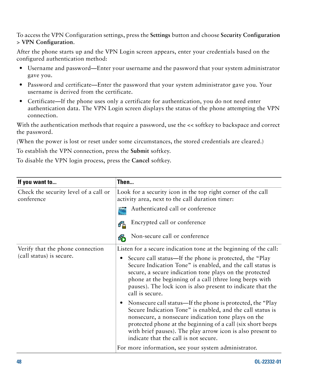 Cisco Systems CP7945G manual VPN Configuration 