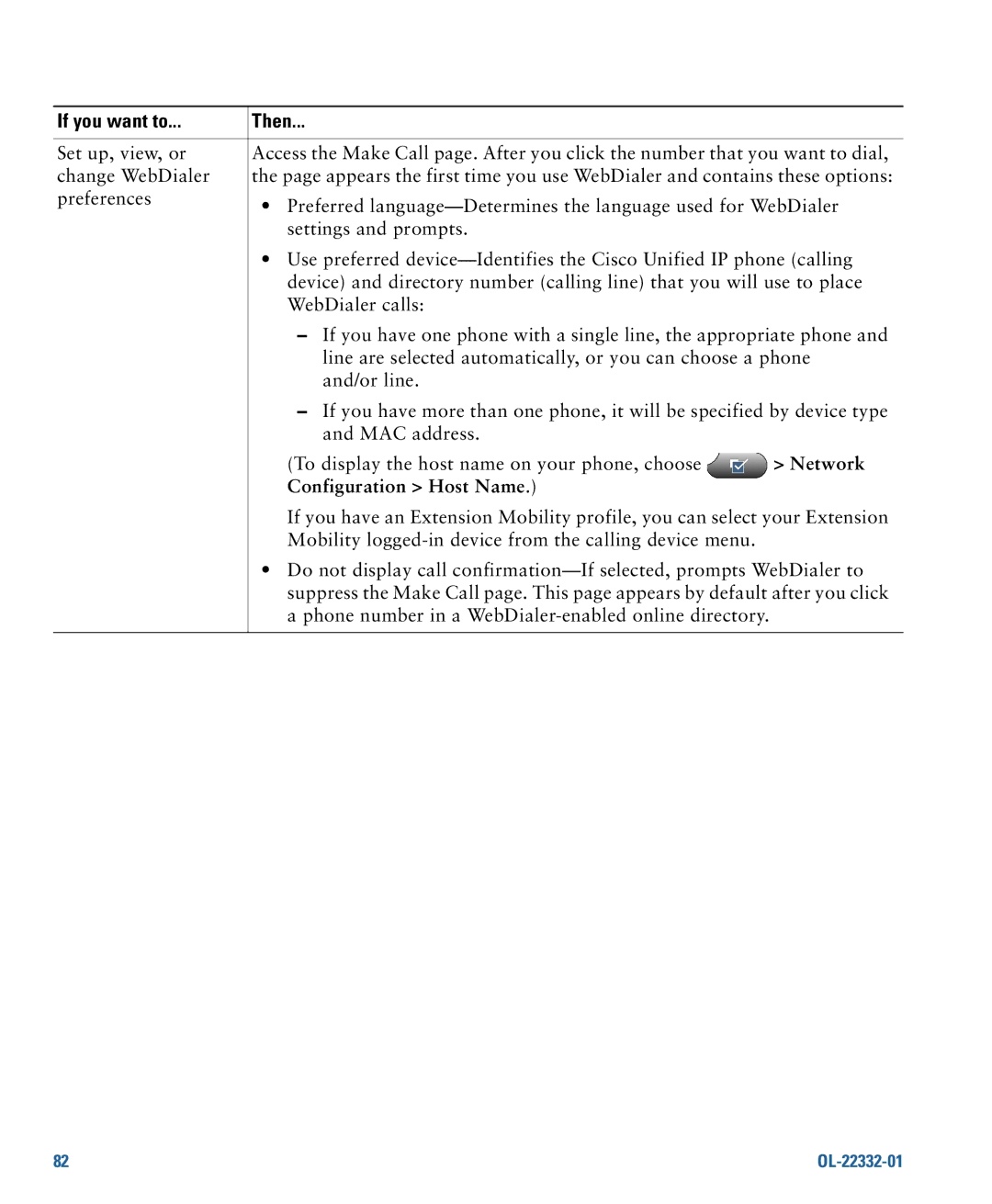 Cisco Systems CP7945G manual Network, Configuration Host Name 