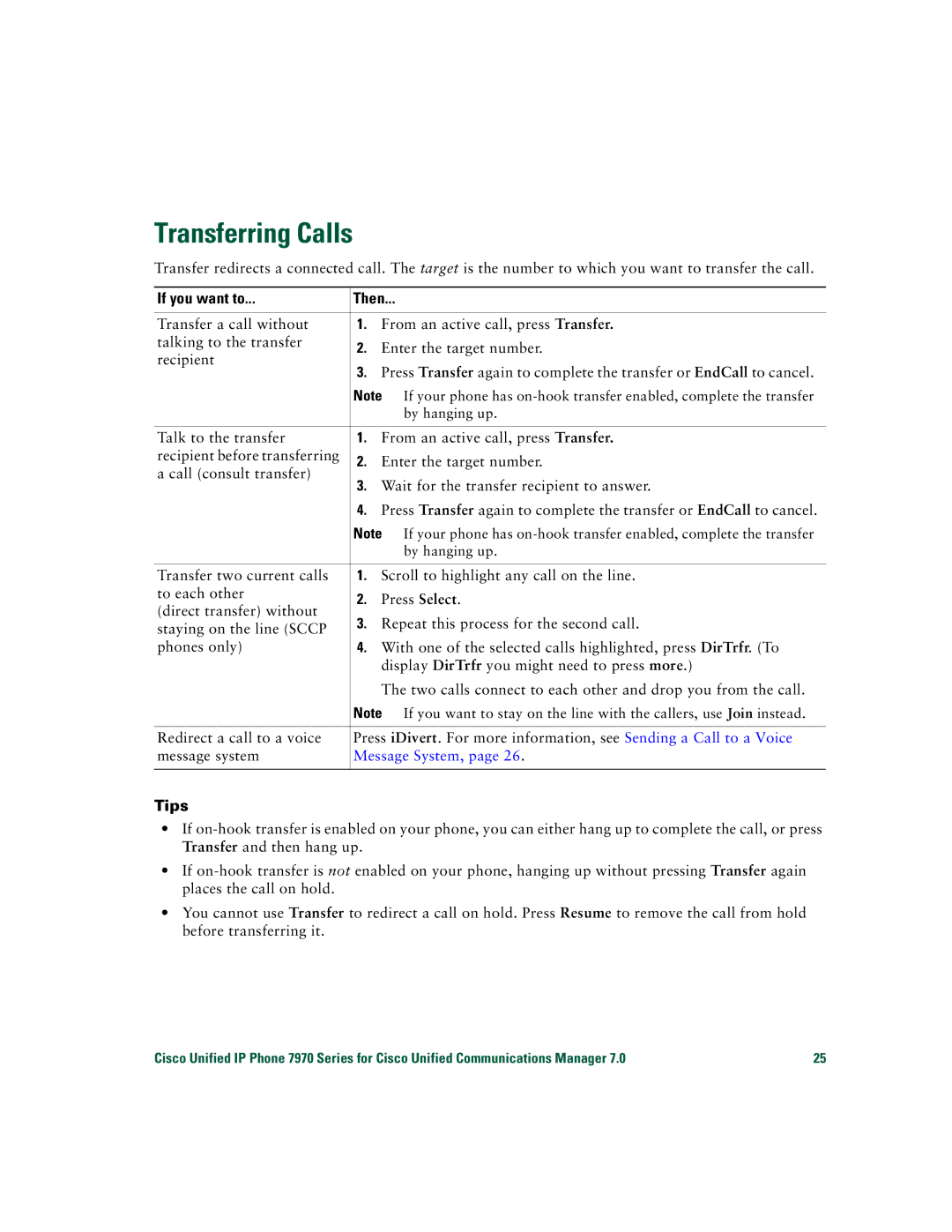 Cisco Systems CP7970GRF manual Transferring Calls, Message System 