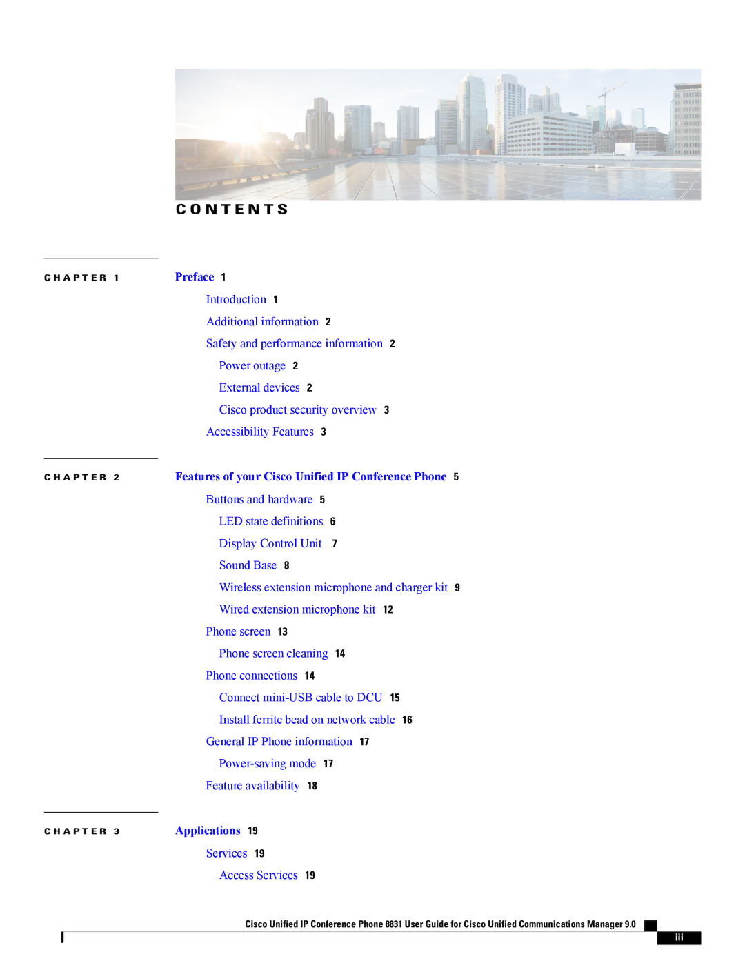 Cisco Systems CP8831K9, CP8831DCK9, CPMICWIREDS manual N T E N T S 