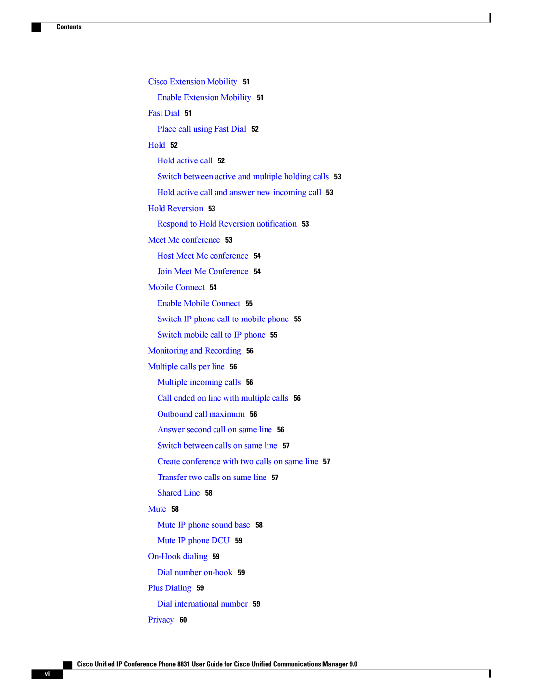 Cisco Systems CP8831K9, CP8831DCK9, CPMICWIREDS manual Contents 