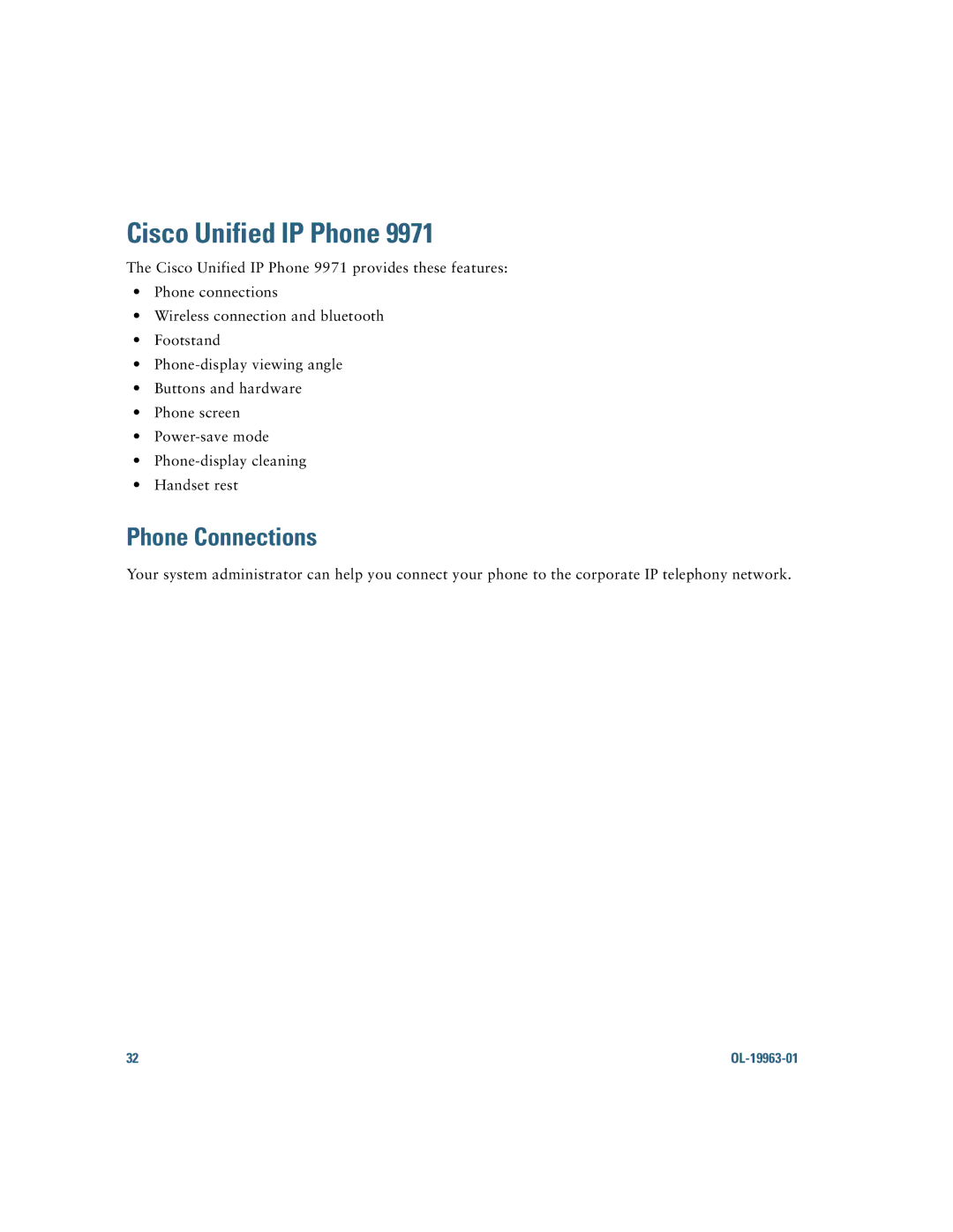 Cisco Systems CP9951CCAMK9 manual Cisco Unified IP Phone 