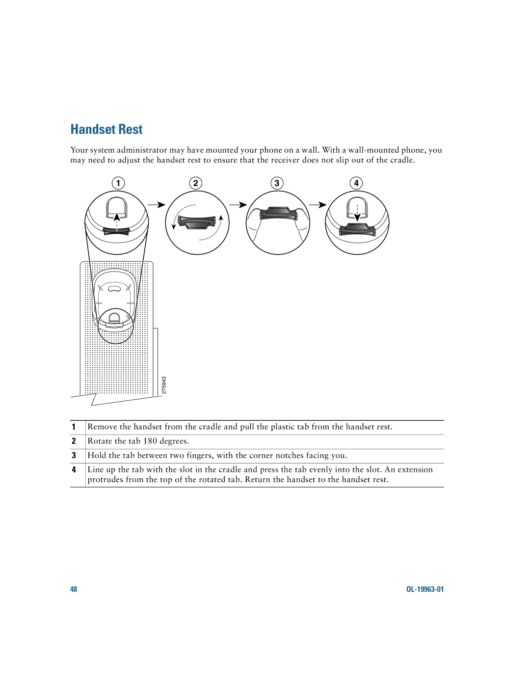 Cisco Systems CP9951CCAMK9 manual Handset Rest 