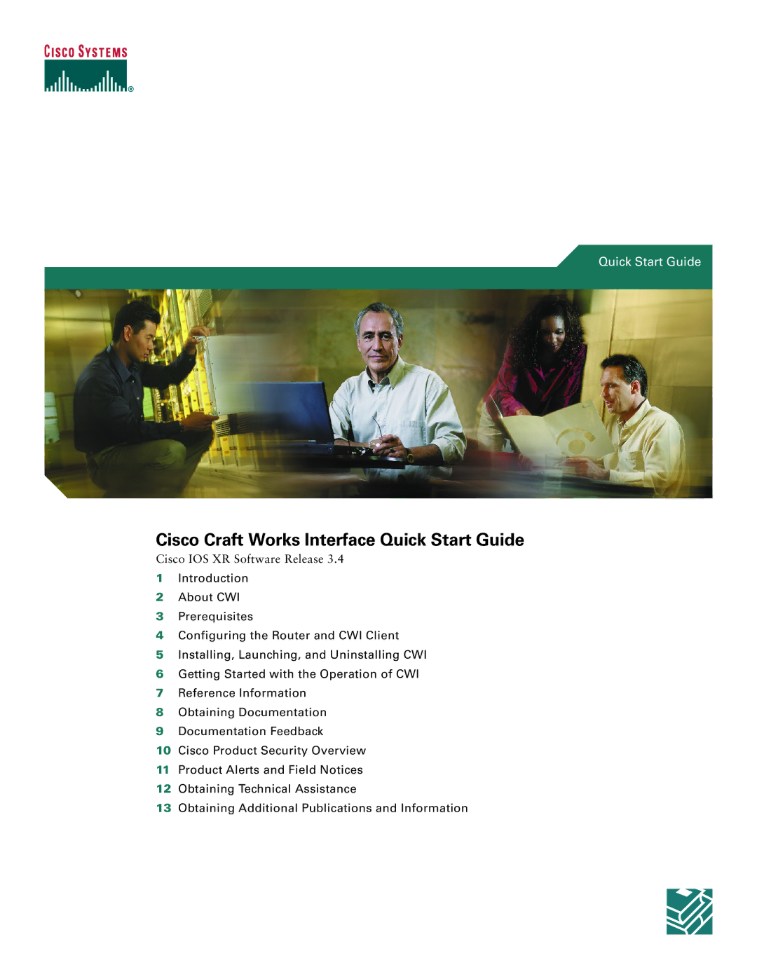 Cisco Systems quick start Cisco Craft Works Interface Quick Start Guide 