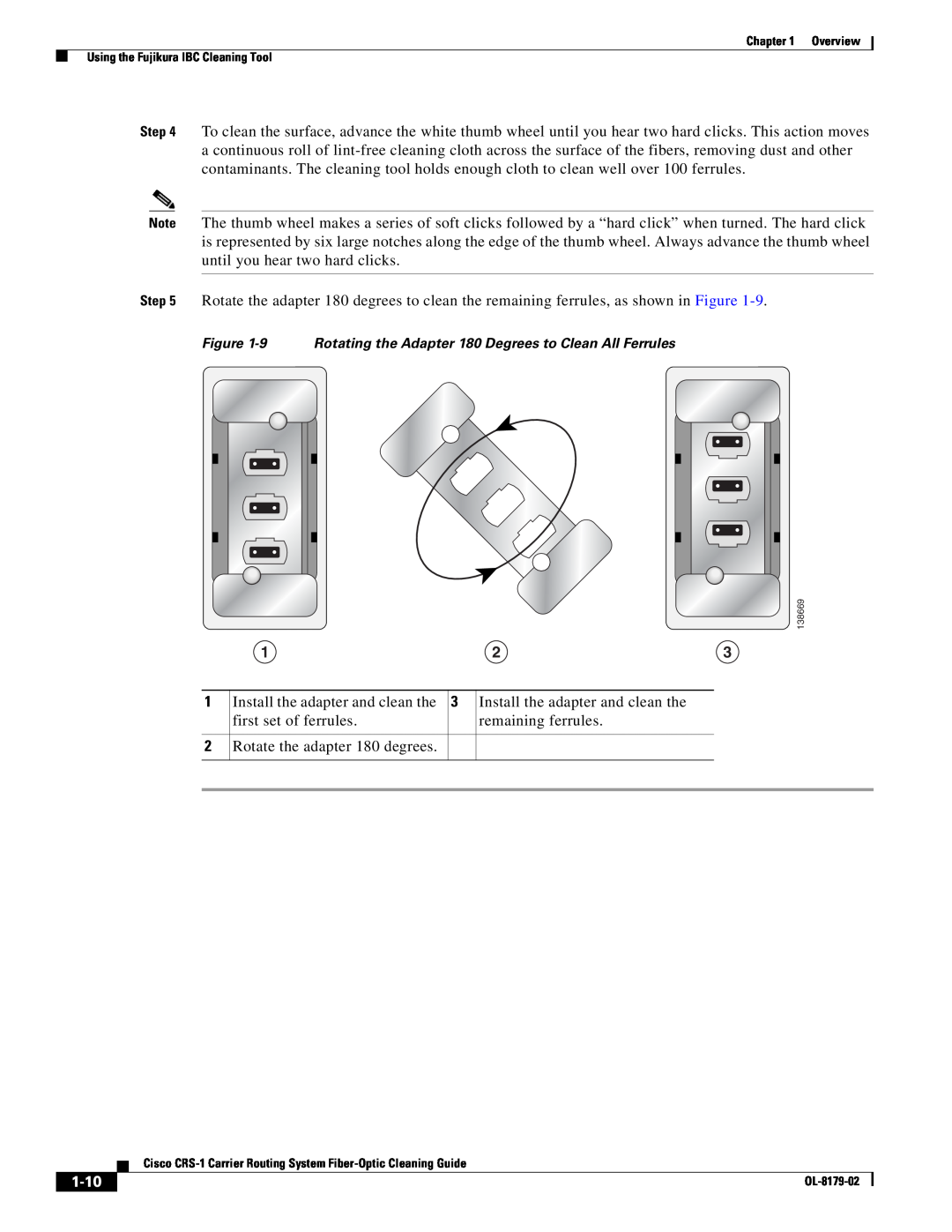 Cisco Systems CRS-1 manual 1-10, Install the adapter and clean the 
