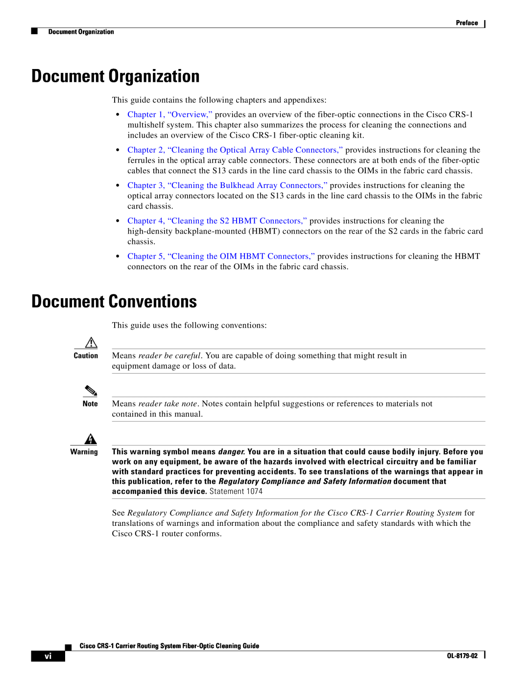 Cisco Systems CRS-1 manual Document Organization, Document Conventions 