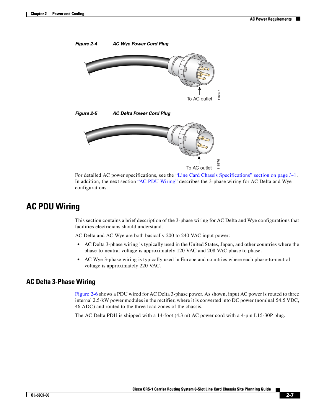 Cisco Systems CRS-1 manual AC PDU Wiring, AC Delta 3-Phase Wiring 