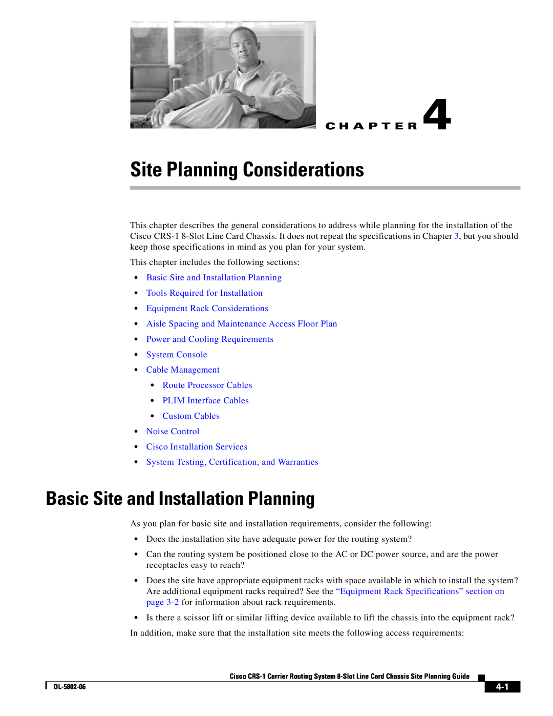 Cisco Systems CRS-1 Site Planning Considerations, Basic Site and Installation Planning, Equipment Rack Considerations 